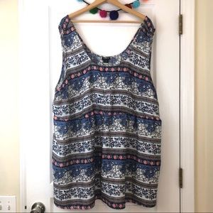 Torrid Babydoll Tank in Stripe Paisley Pattern